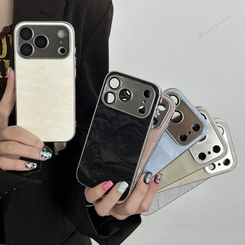 Camera Lens Protector - Luxuriöse plattierte Leder-Handyhülle für iPhone 17