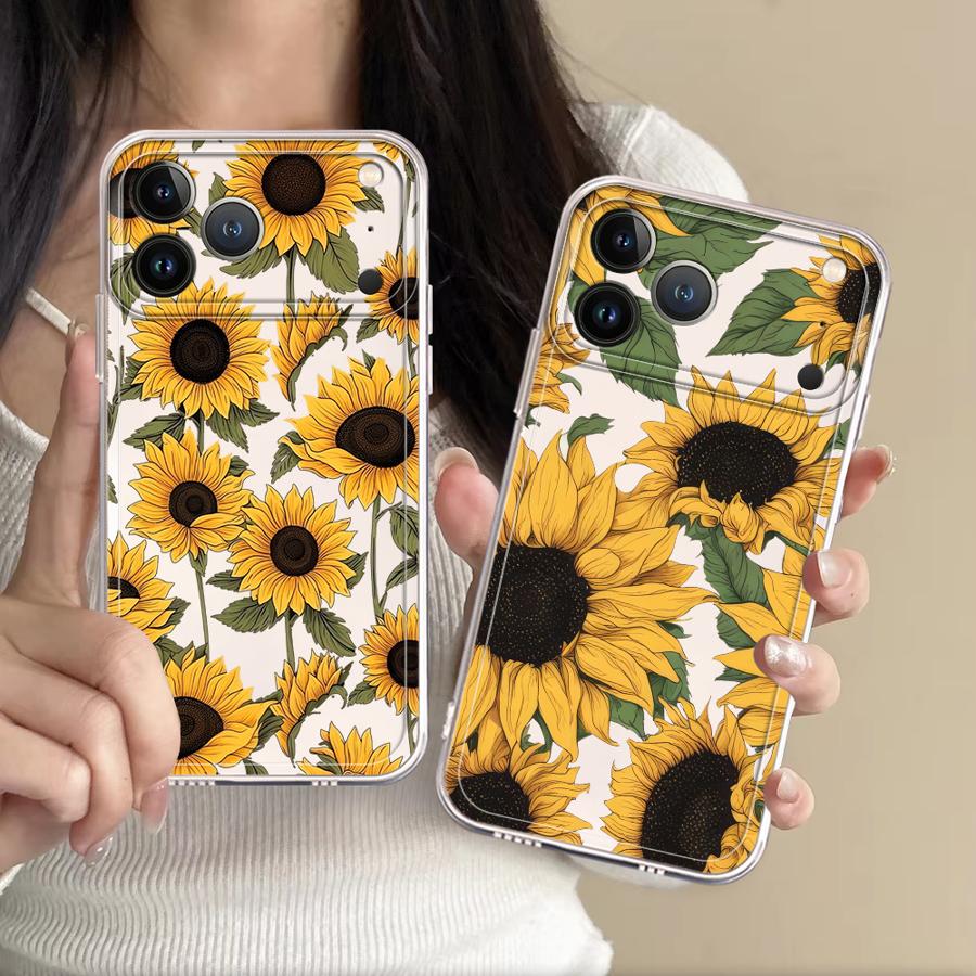 Apple Iphone 15 - Niedliche Sonnenblumenmuster-Hülle für Apple iPhone 17
