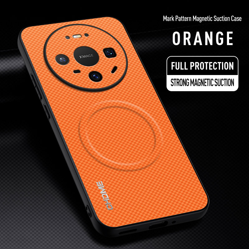 Huawei Mate 60 - Magnetische, matte, hautfreundliche, markierte Lederhülle für