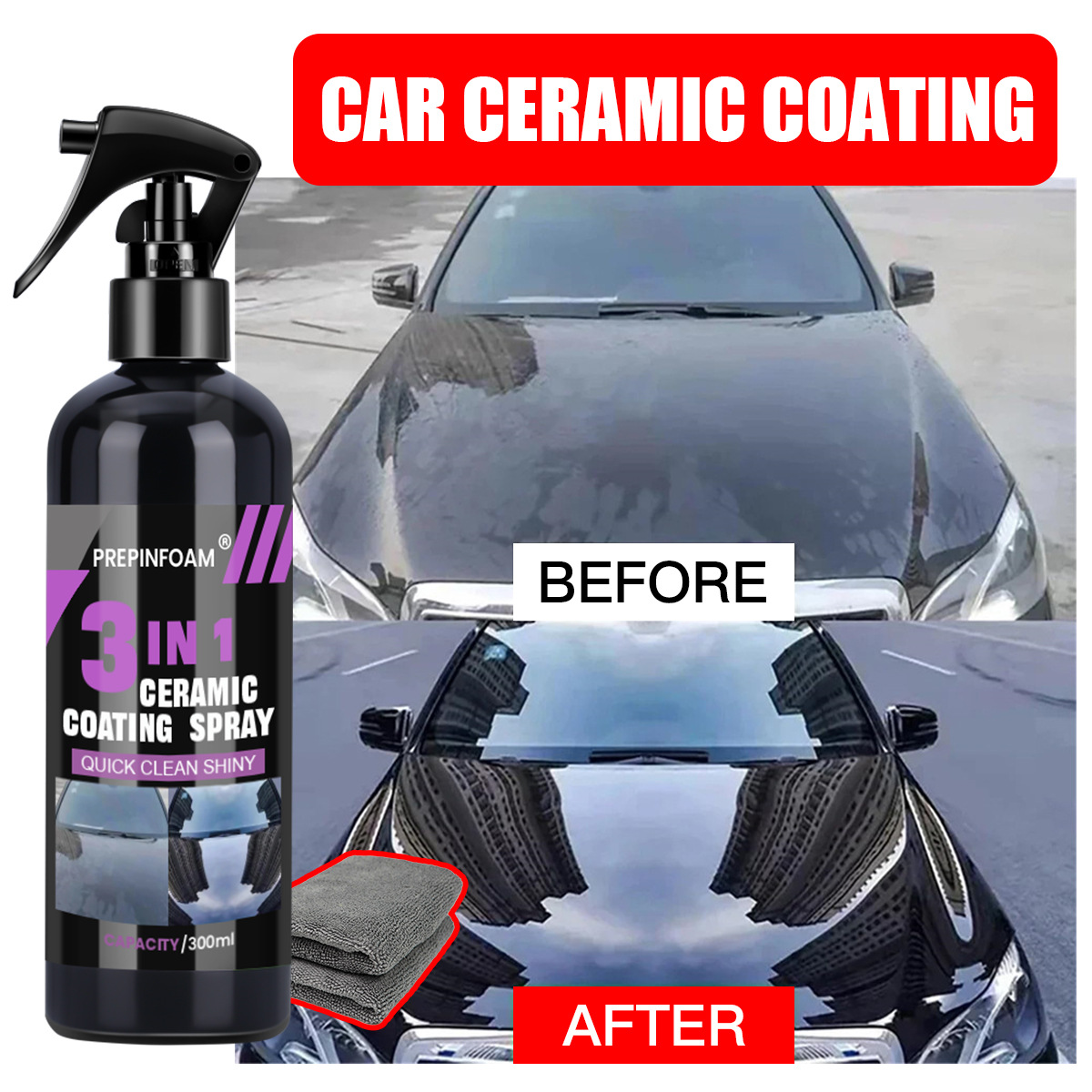 Nano Liquid Coating - Schnellreinigungs-Spray zur Fleckenentfernung, Glanzverstärkung für Autos,